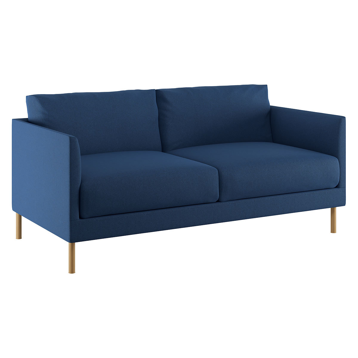 Hyde Blue 2 Seater Sofa, Wooden Legs, Blue – image 3