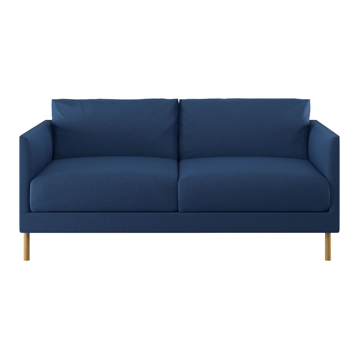 Hyde Blue 2 Seater Sofa, Wooden Legs, Blue – image 1