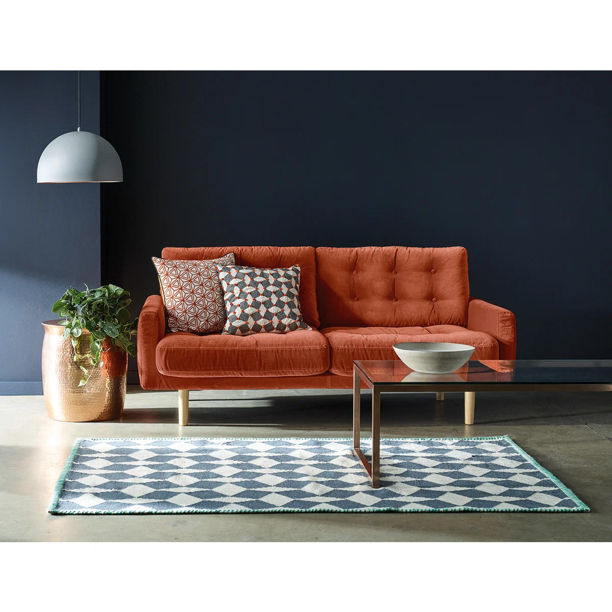 Fenner Emerald Green Velvet Left-Hand 4 Seater Chaise Sofa, Green – image 5
