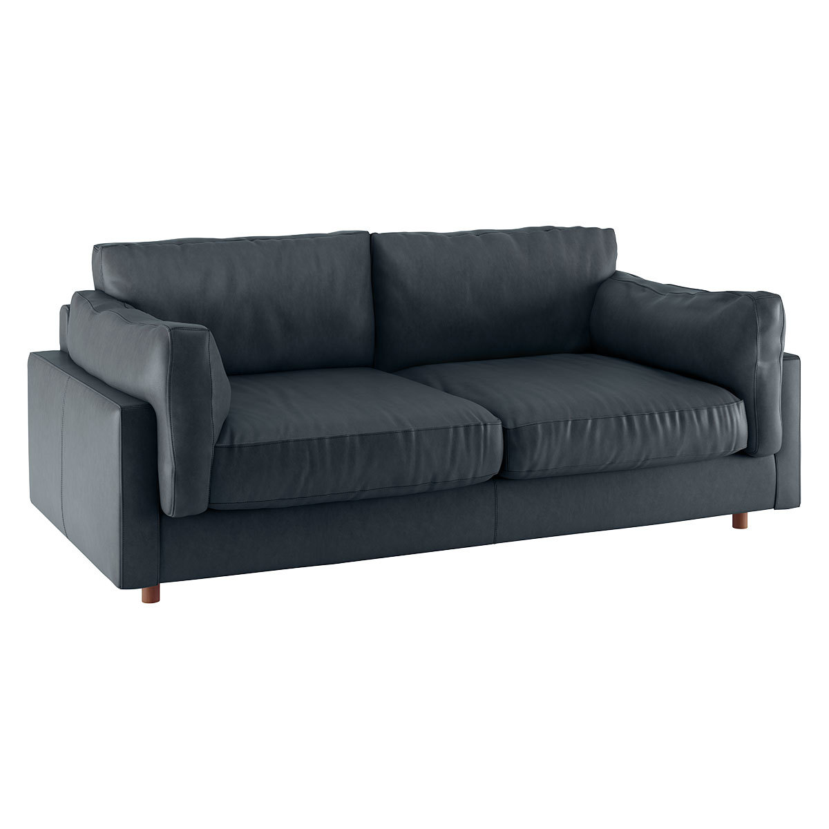 Elkin Dark Grey Leather 3 Seat Sofa, Grey – image 3