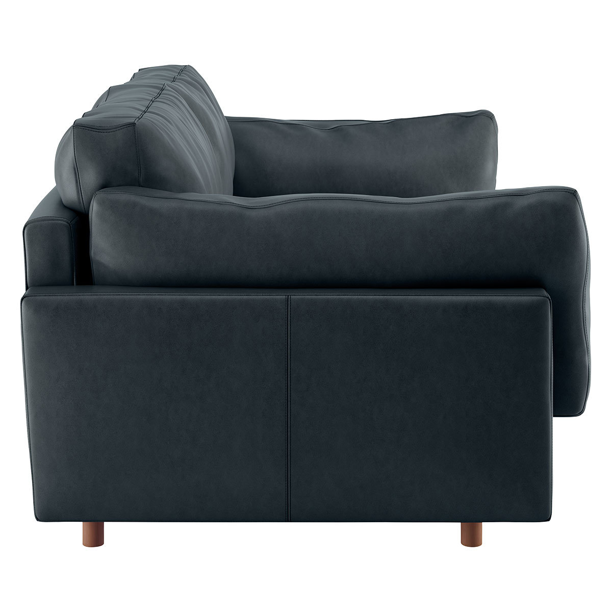 Elkin Dark Grey Leather 3 Seat Sofa, Grey – image 4