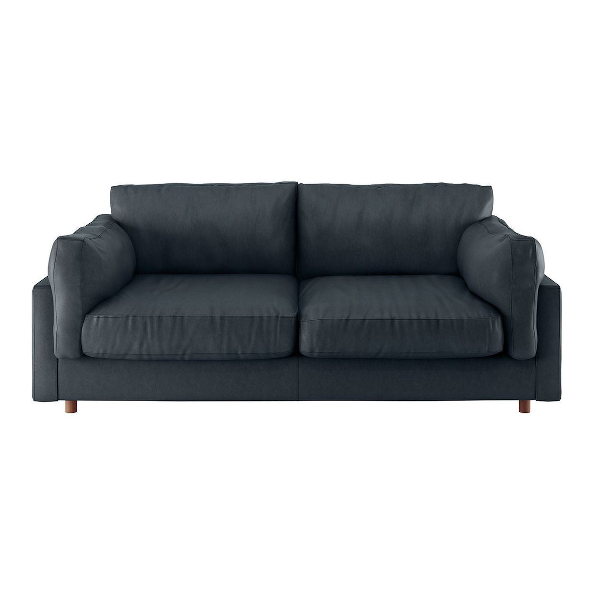 Elkin Dark Grey Leather 3 Seat Sofa, Grey – image 1
