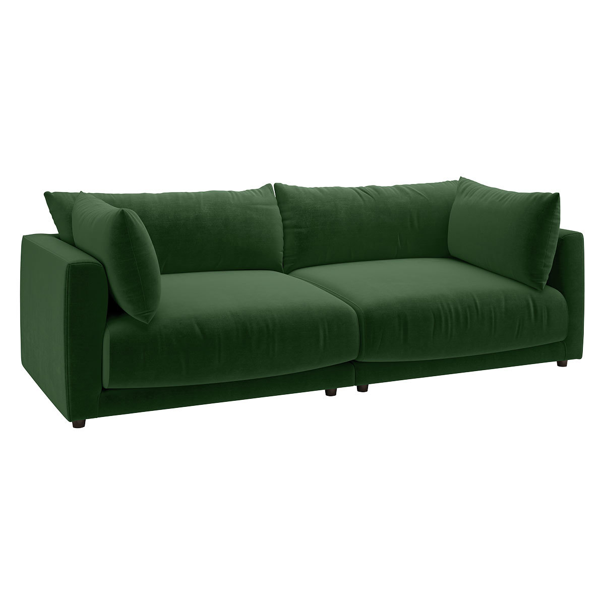 Clemence Green Velvet 4 Seat Sofa, Moss Green – image 3