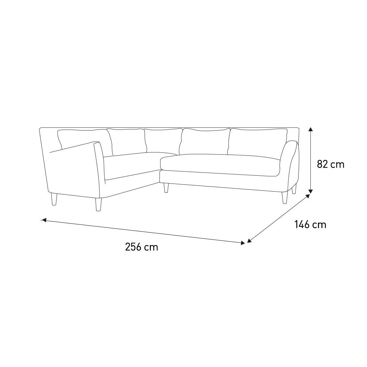 Keele Cobalt Blue Velvet Right -Arm Corner Sofa, Blue – image 7
