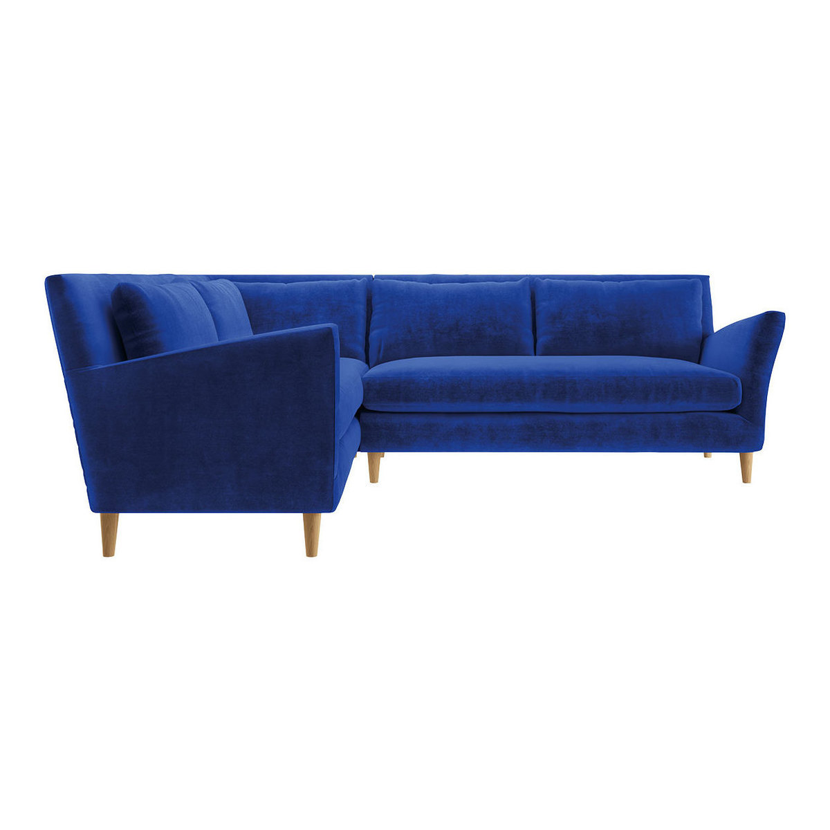 Keele Cobalt Blue Velvet Right -Arm Corner Sofa, Blue – image 1