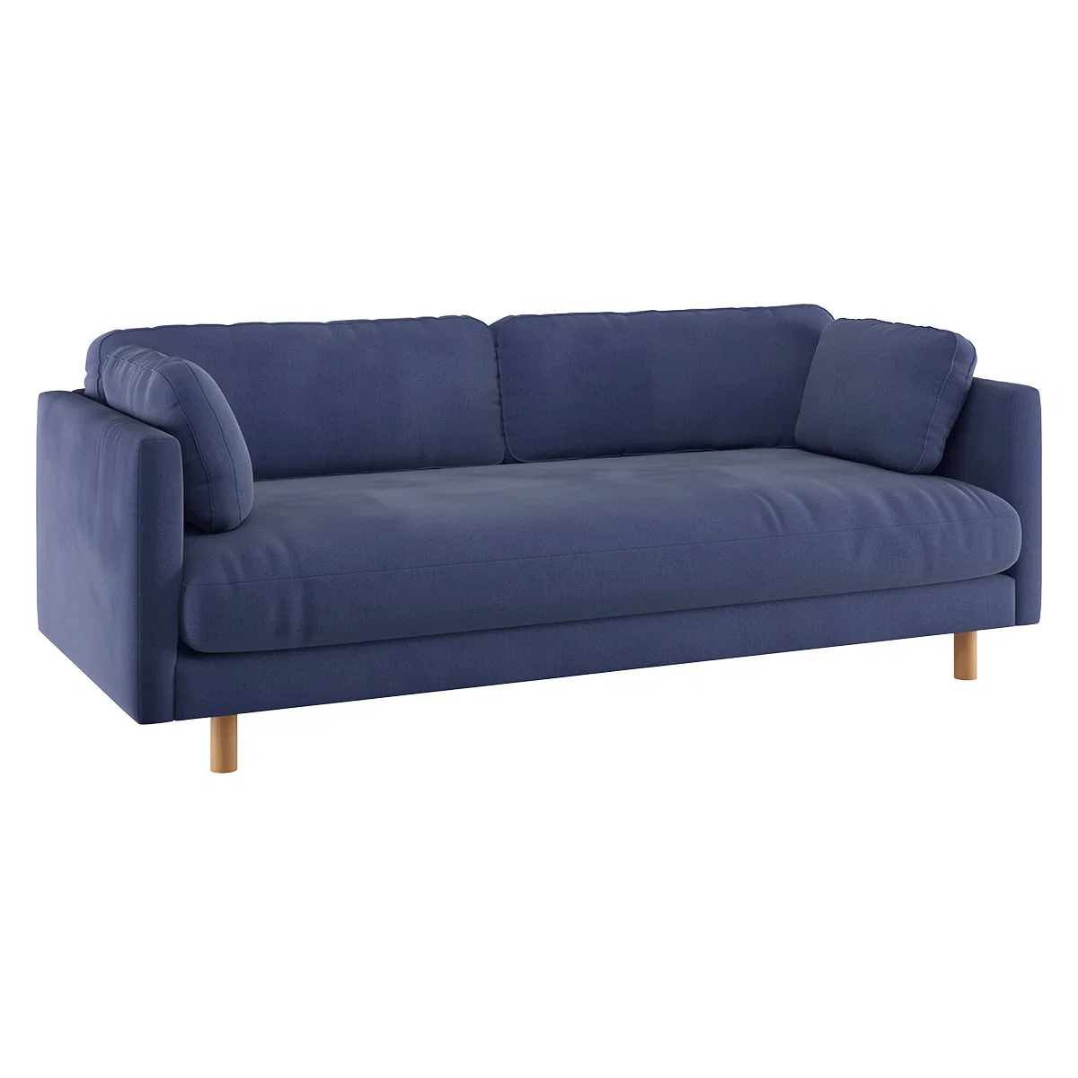 Mori Blue Cotton Blend 3 Seater Sofa, Blue – image 3