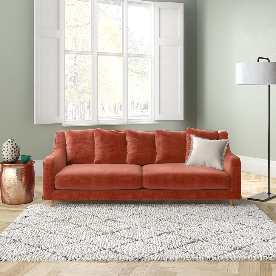 Swift Blue FaBric 3 Seater Sofa, Blue – image 2