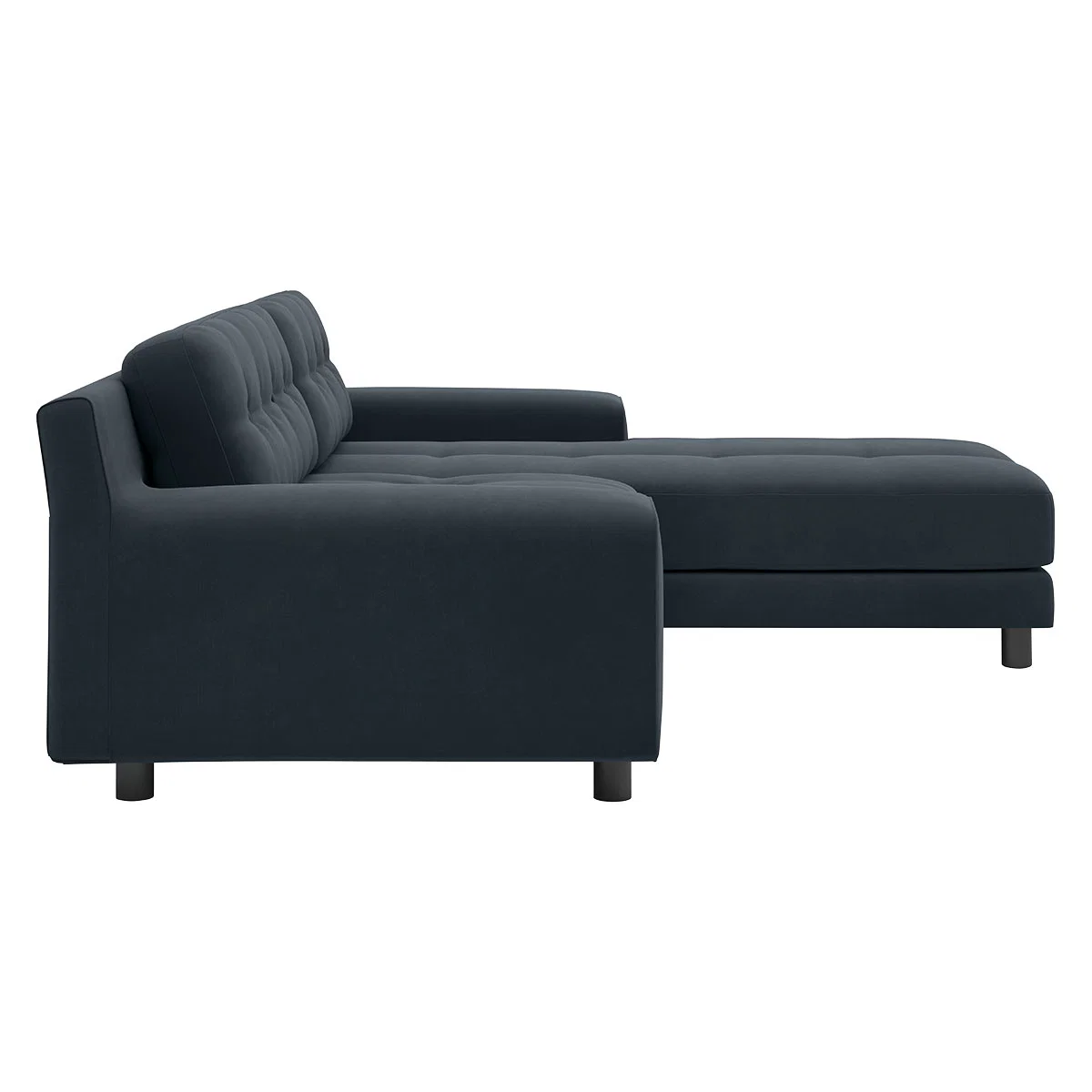 Hendricks 3 Seater Charcoal Grey Velvet Right Hand Chaise Sofa, Charcoal – image 4