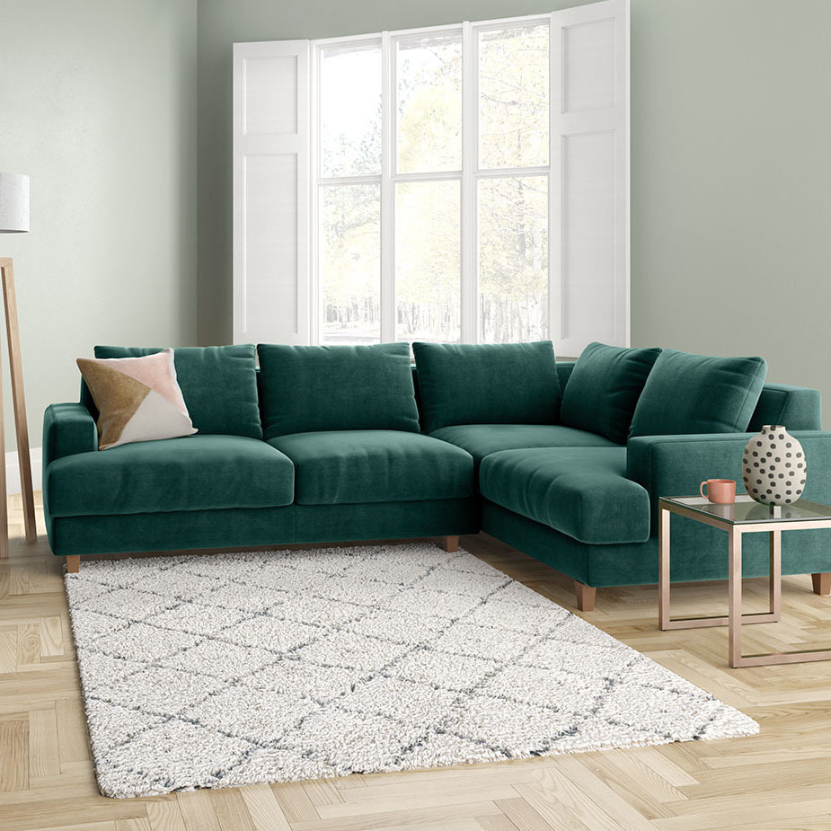 Wiltons Charcoal Grey Woven FaBric Left Hand Corner Sofa, Charcoal – image 2