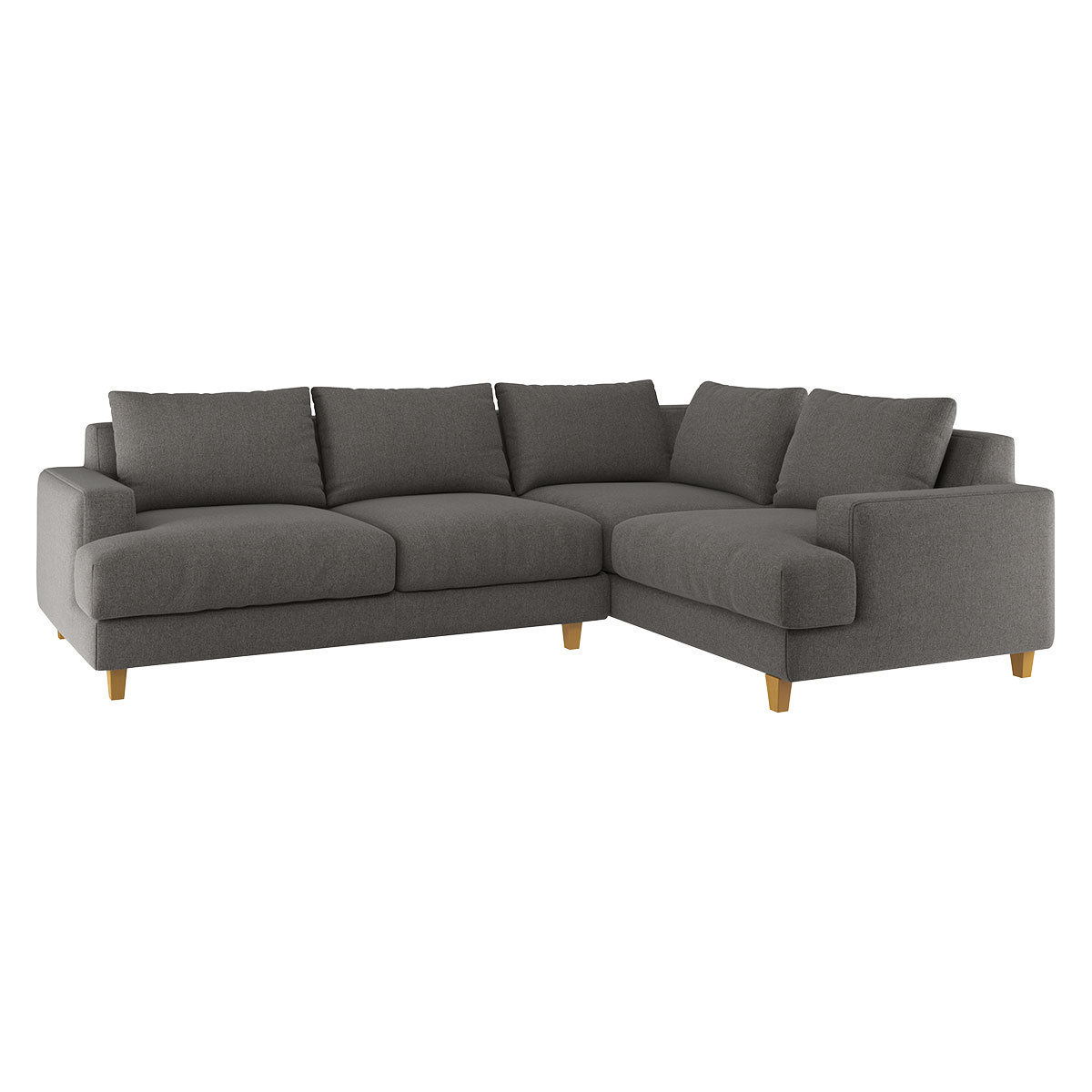 Wiltons Charcoal Grey Woven FaBric Left Hand Corner Sofa, Charcoal – image 3