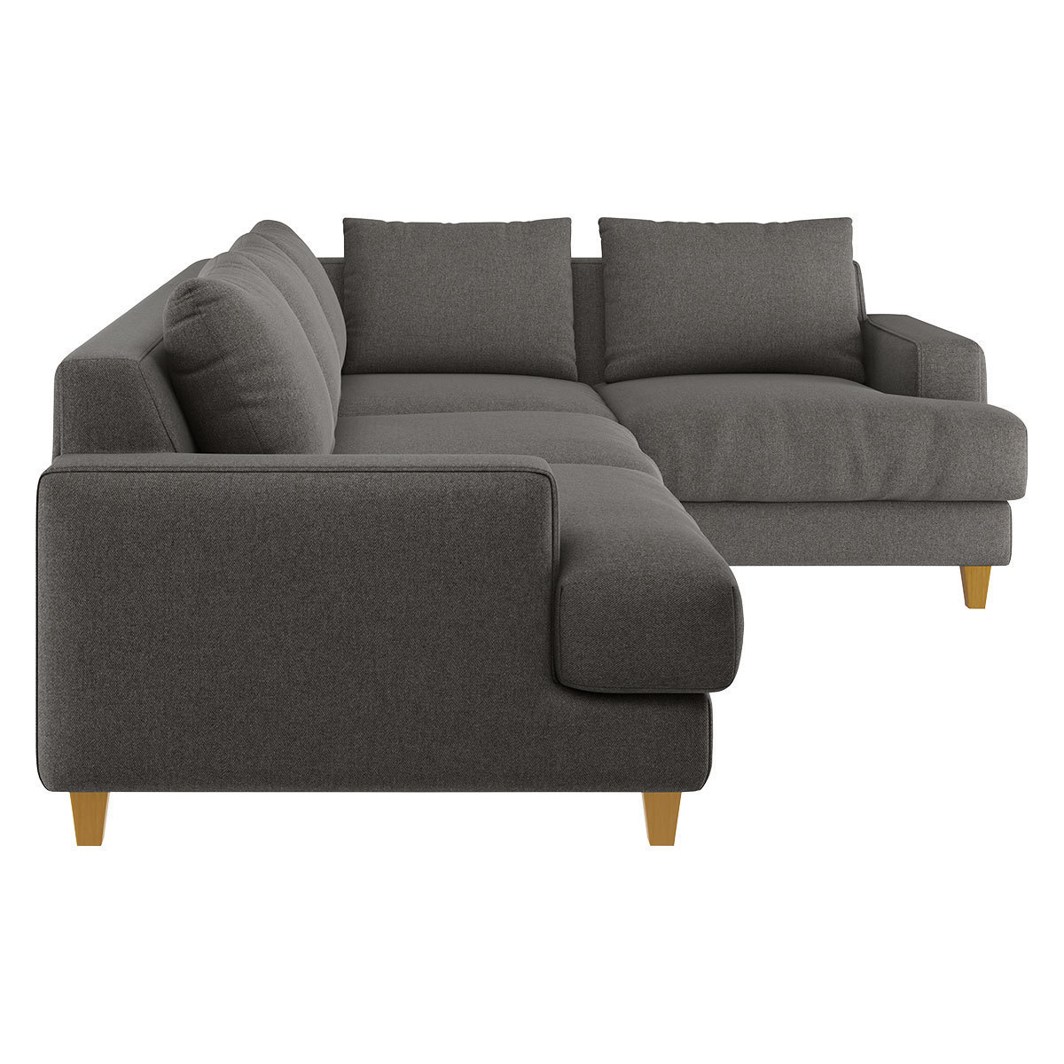 Wiltons Charcoal Grey Woven FaBric Left Hand Corner Sofa, Charcoal – image 4