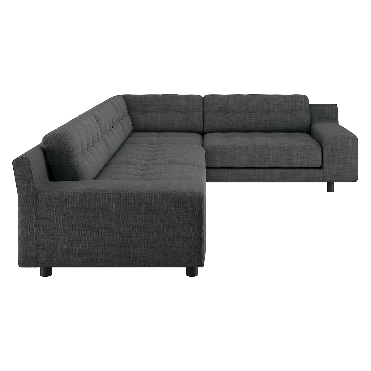 Hendricks Charcoal Grey Italian Woven FaBric Left-Arm Corner Sofa, Charcoal – image 5