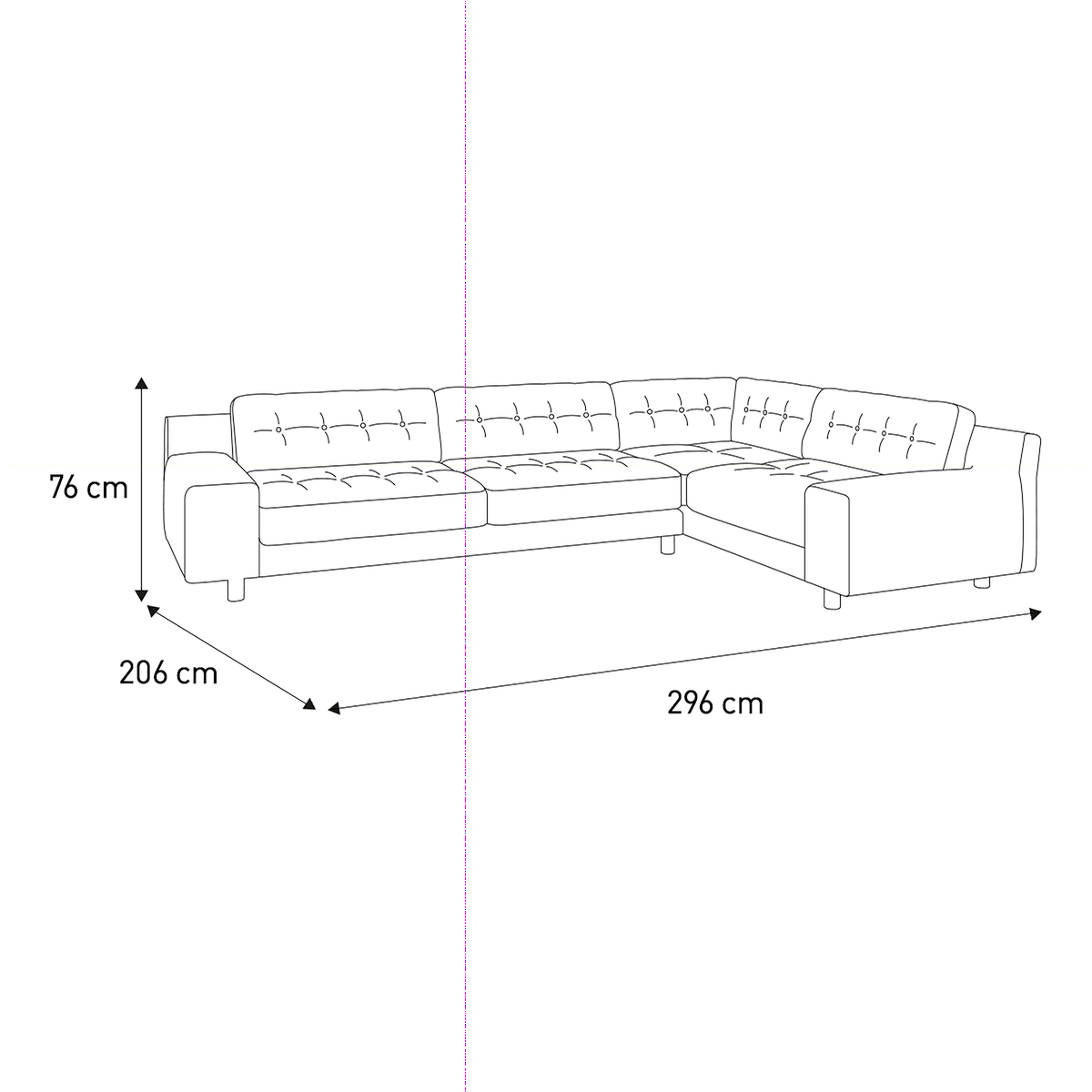 Hendricks Charcoal Grey Italian Woven FaBric Left-Arm Corner Sofa, Charcoal – image 9