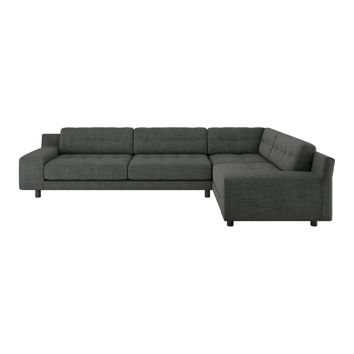 Hendricks Charcoal Grey Italian Woven FaBric Left-Arm Corner Sofa, Charcoal – image 1