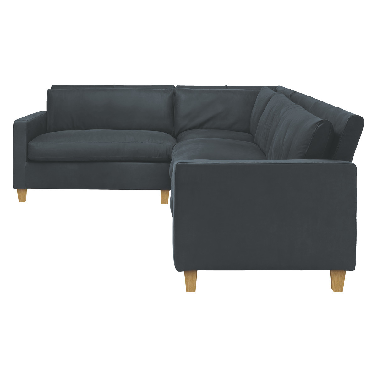 Chester Dark Grey Luxury Leather Right-Arm Corner Sofa, Grey – image 4