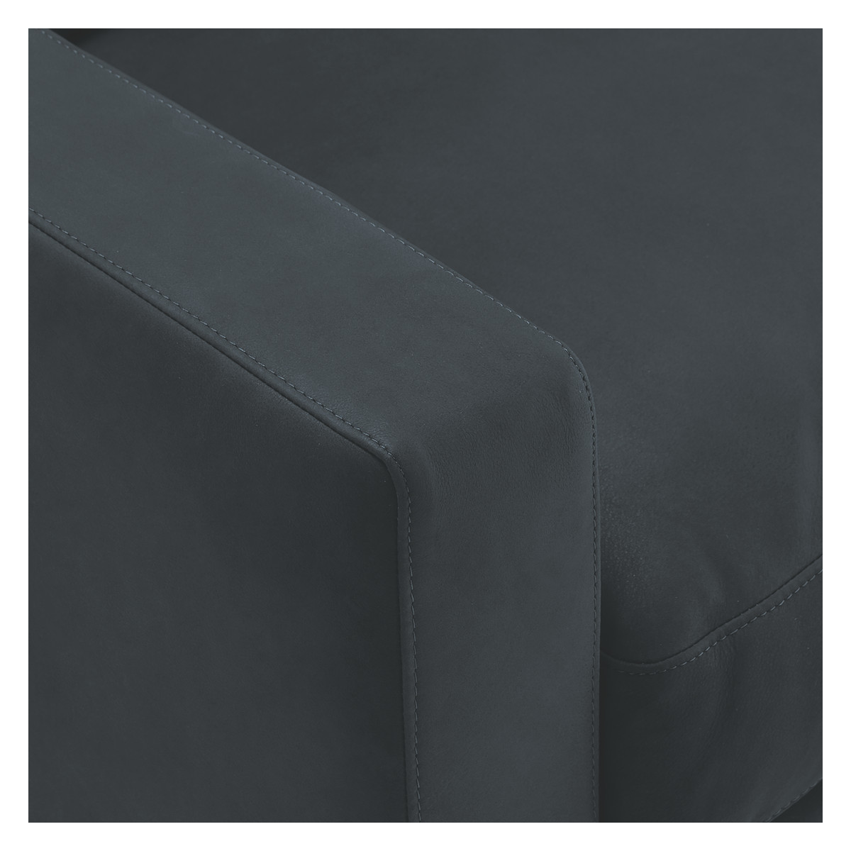 Chester Dark Grey Luxury Leather Right-Arm Corner Sofa, Grey – image 6