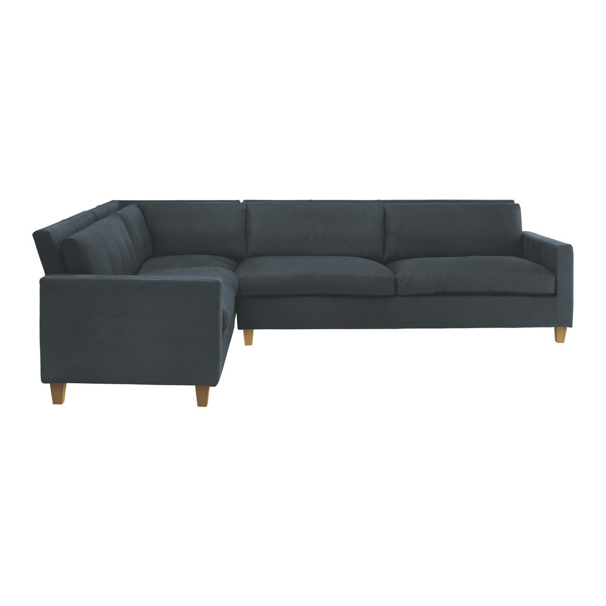 Chester Dark Grey Luxury Leather Right-Arm Corner Sofa, Grey – image 1
