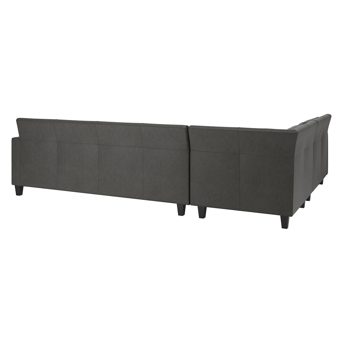 Chester Grey Leather Right-Arm Corner Sofa, Dark Stained Feet, Grey – image 5