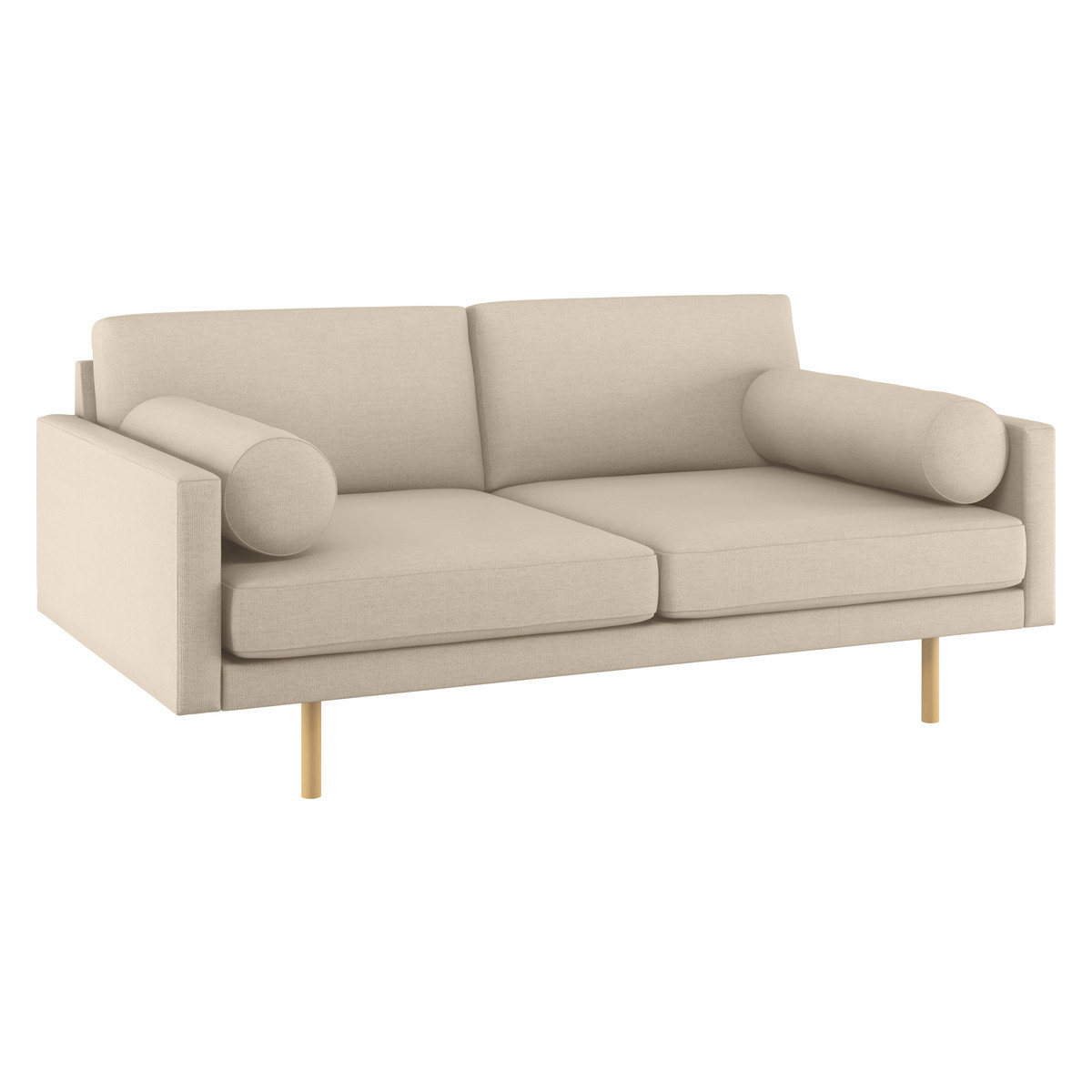 Spencer Natural Italian Woven 2 Seater Sofa, Oak Legs, Natural – image 3