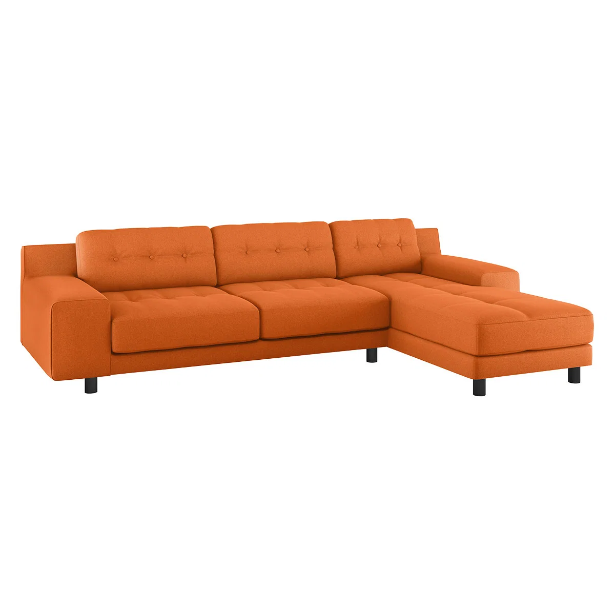 Hendricks 4 Seater Orange FaBric Right Hand Chaise Sofa, Orange – image 3