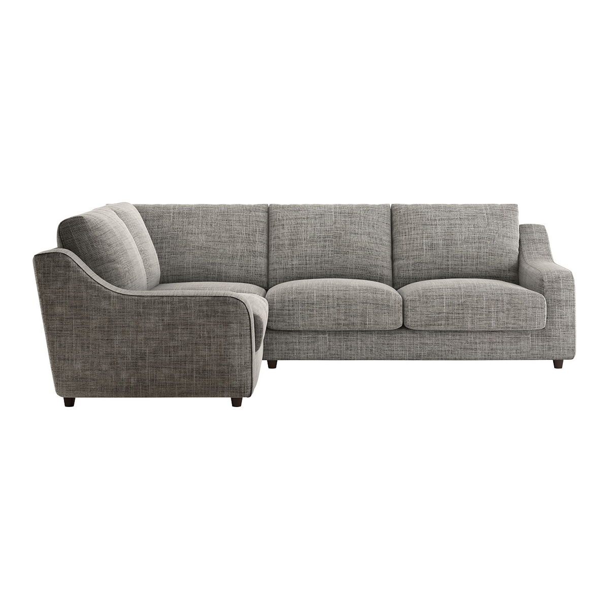 Slope Black And White Italian Woven FaBric Right-Arm Corner Sofa, Black And White – image 1