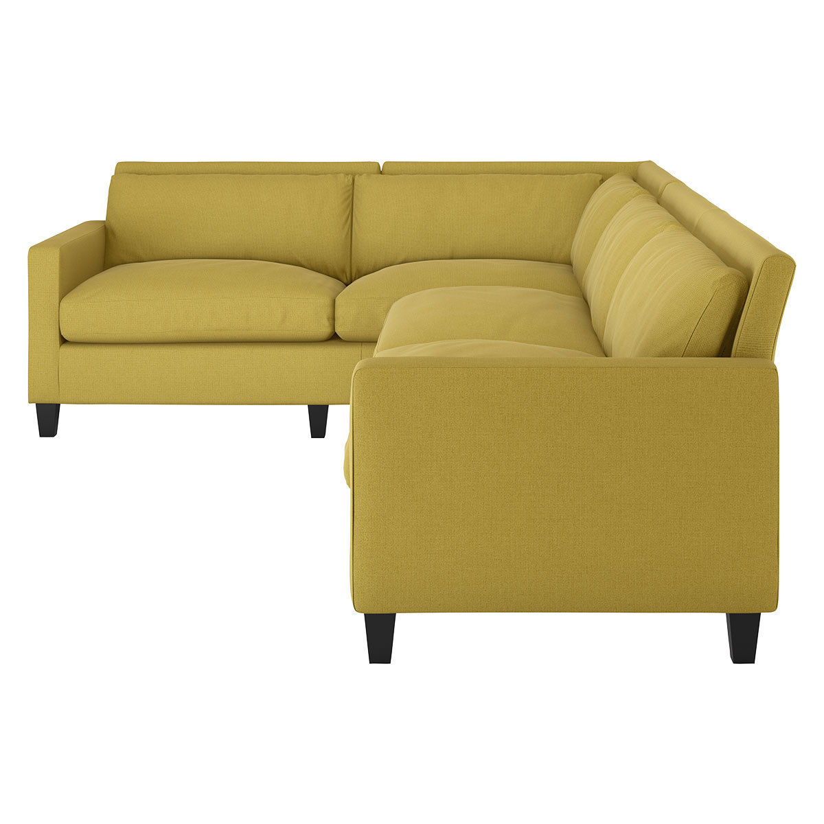 Chester Yellow FaBric Right-Arm Corner Sofa, Dark Feet, Yellow – image 3