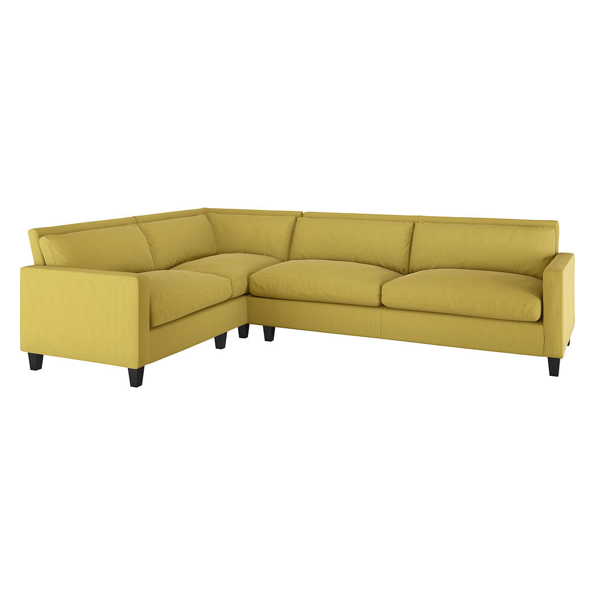 Chester Yellow FaBric Right-Arm Corner Sofa, Dark Feet, Yellow – image 4