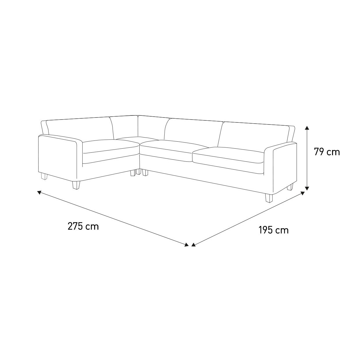 Chester Yellow FaBric Right-Arm Corner Sofa, Dark Feet, Yellow – image 7