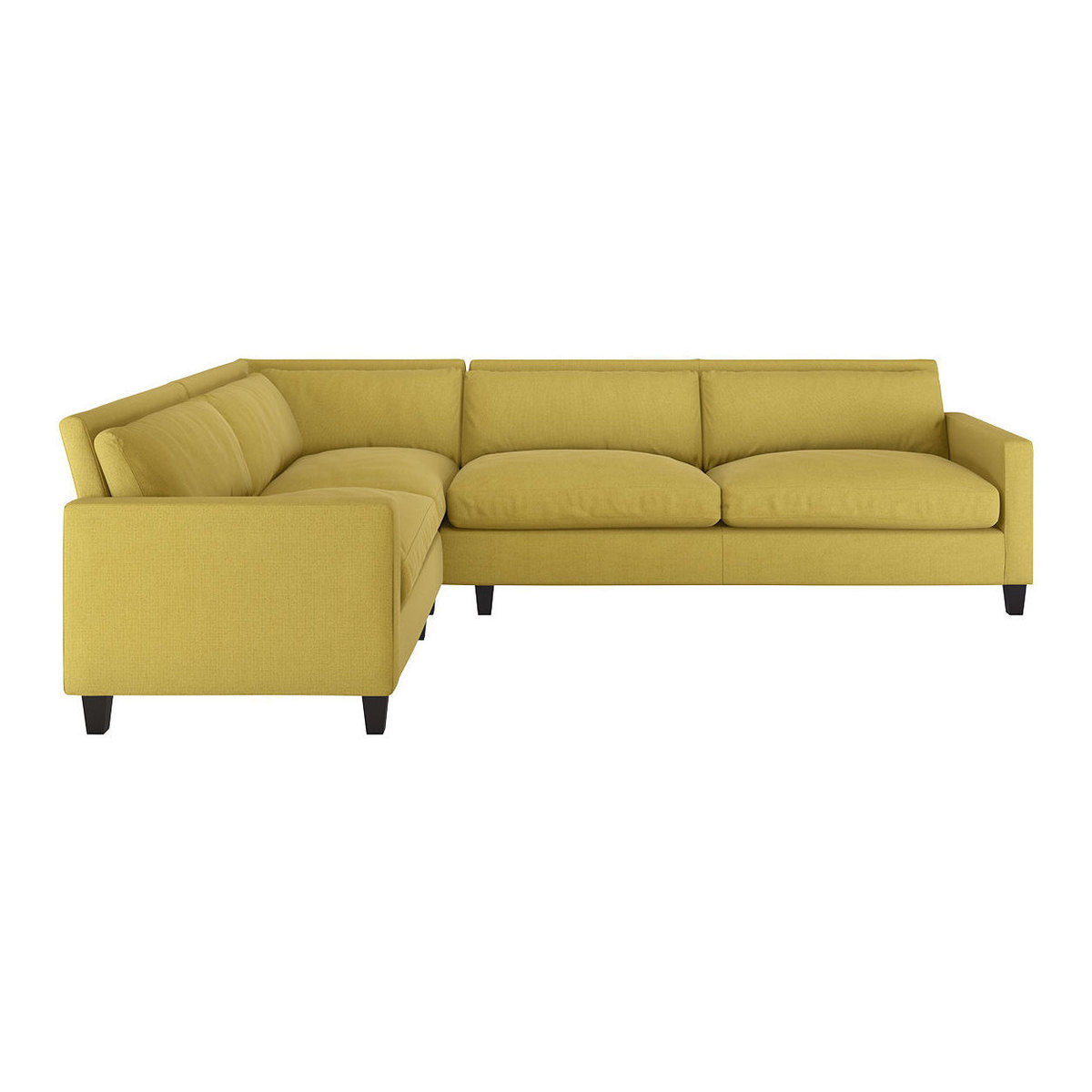 Chester Yellow FaBric Right-Arm Corner Sofa, Dark Feet, Yellow – image 1
