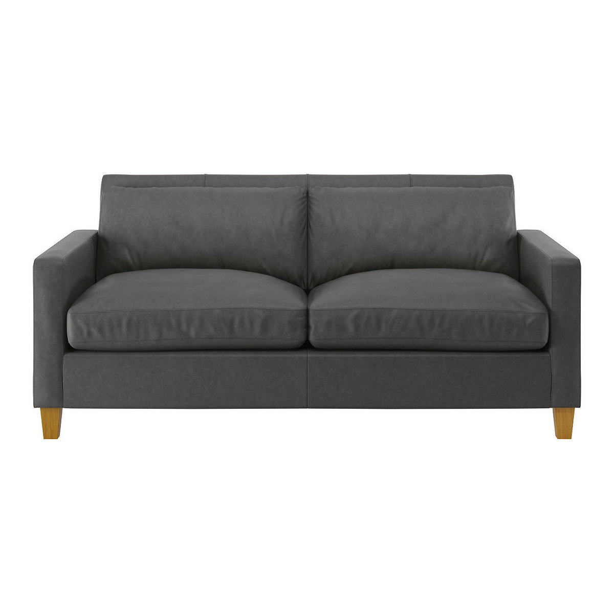 Chester Grey Leather 2 Seater Sofa, Grey – image 1
