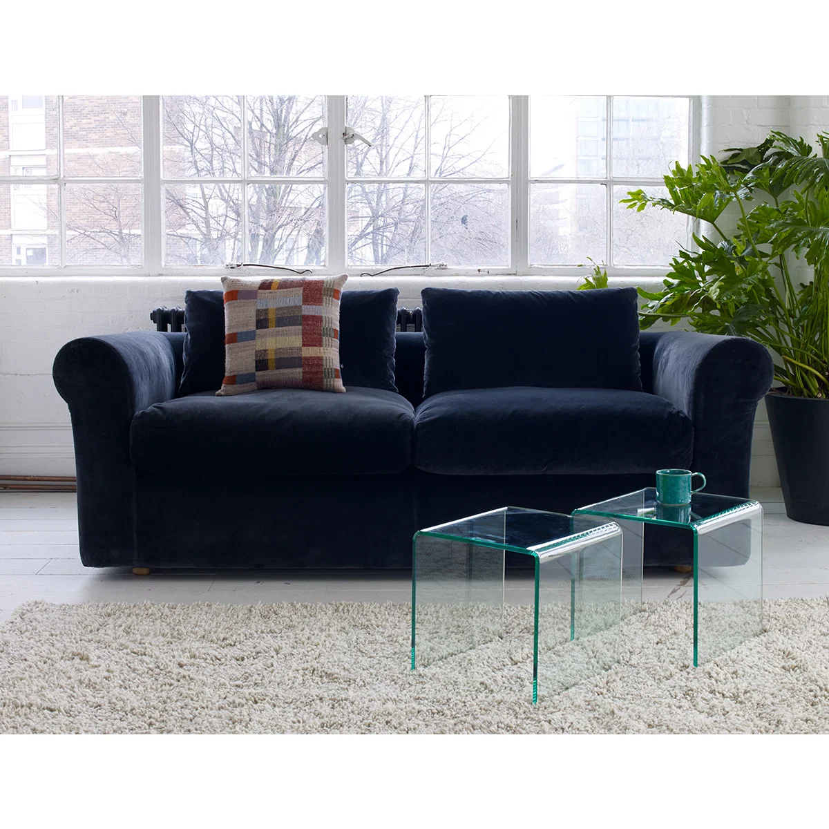 Louis Emerald Green Velvet 4 Seater Sofa, Green – image 4