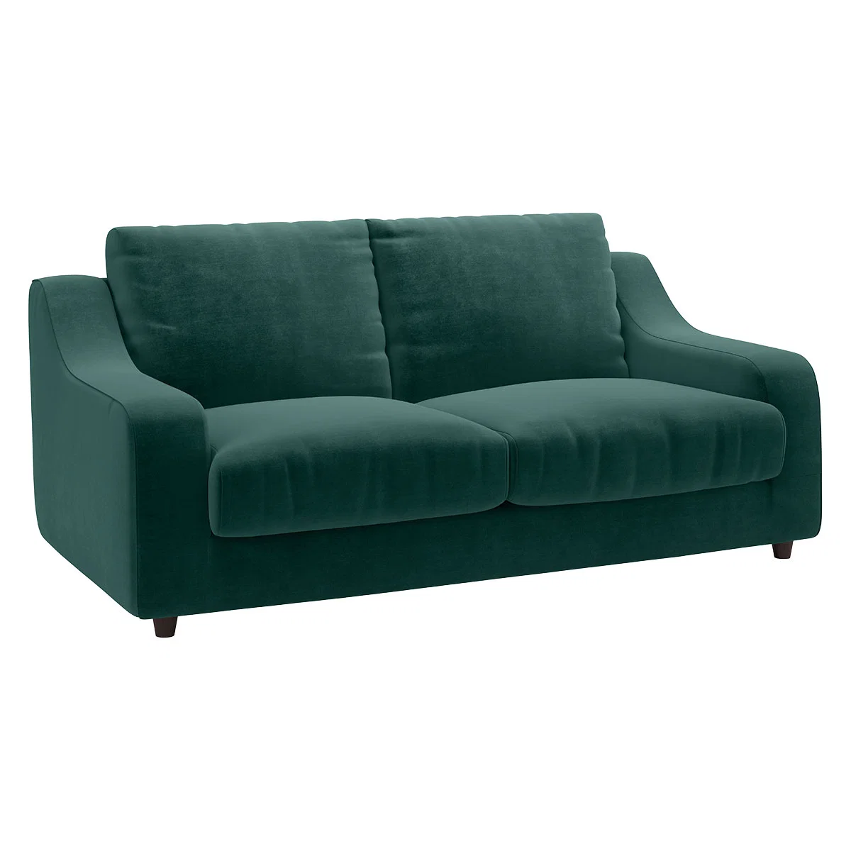 Slope Emerald Green Velvet 2 Seat Sofa, Green – image 3