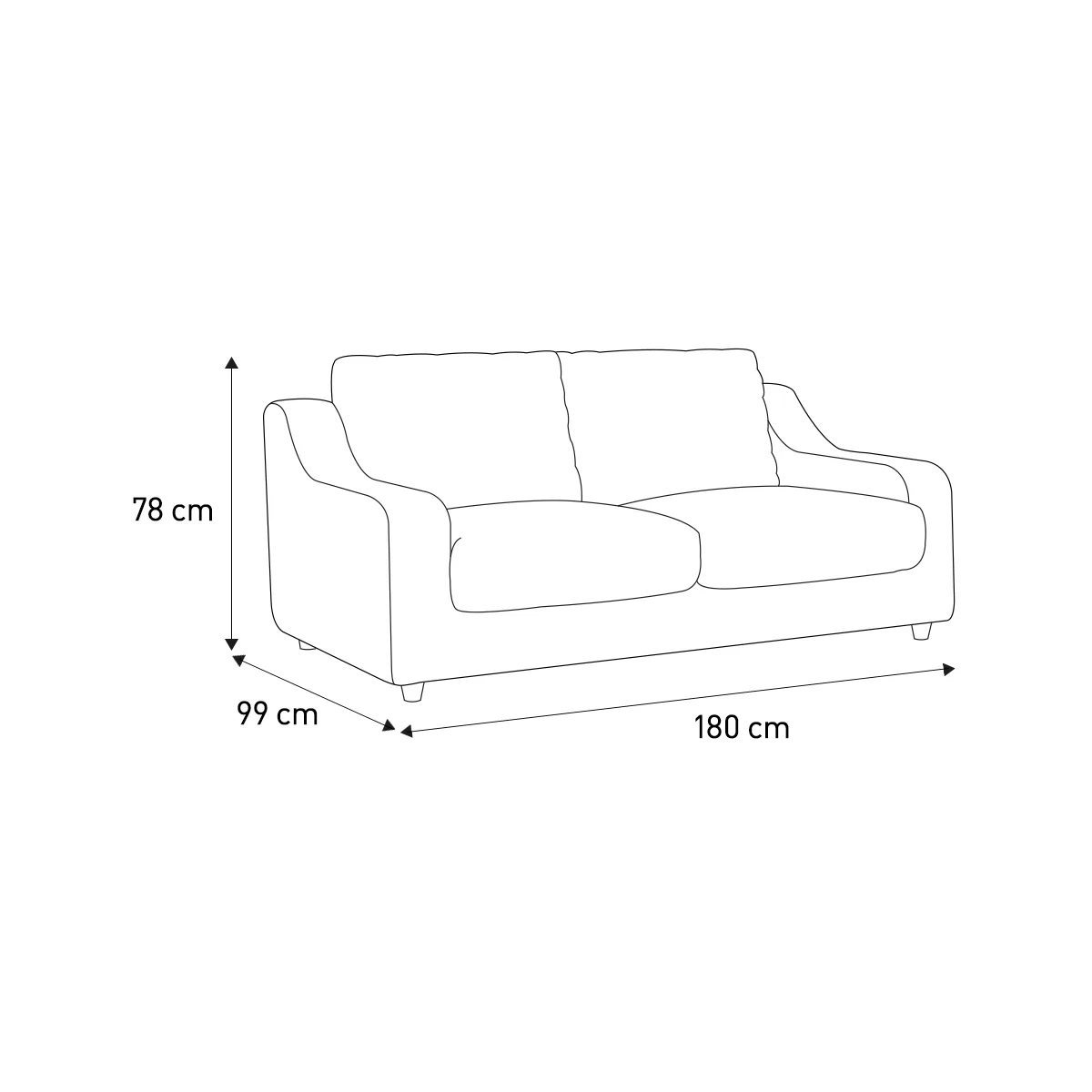 Slope Emerald Green Velvet 2 Seat Sofa, Green – image 7