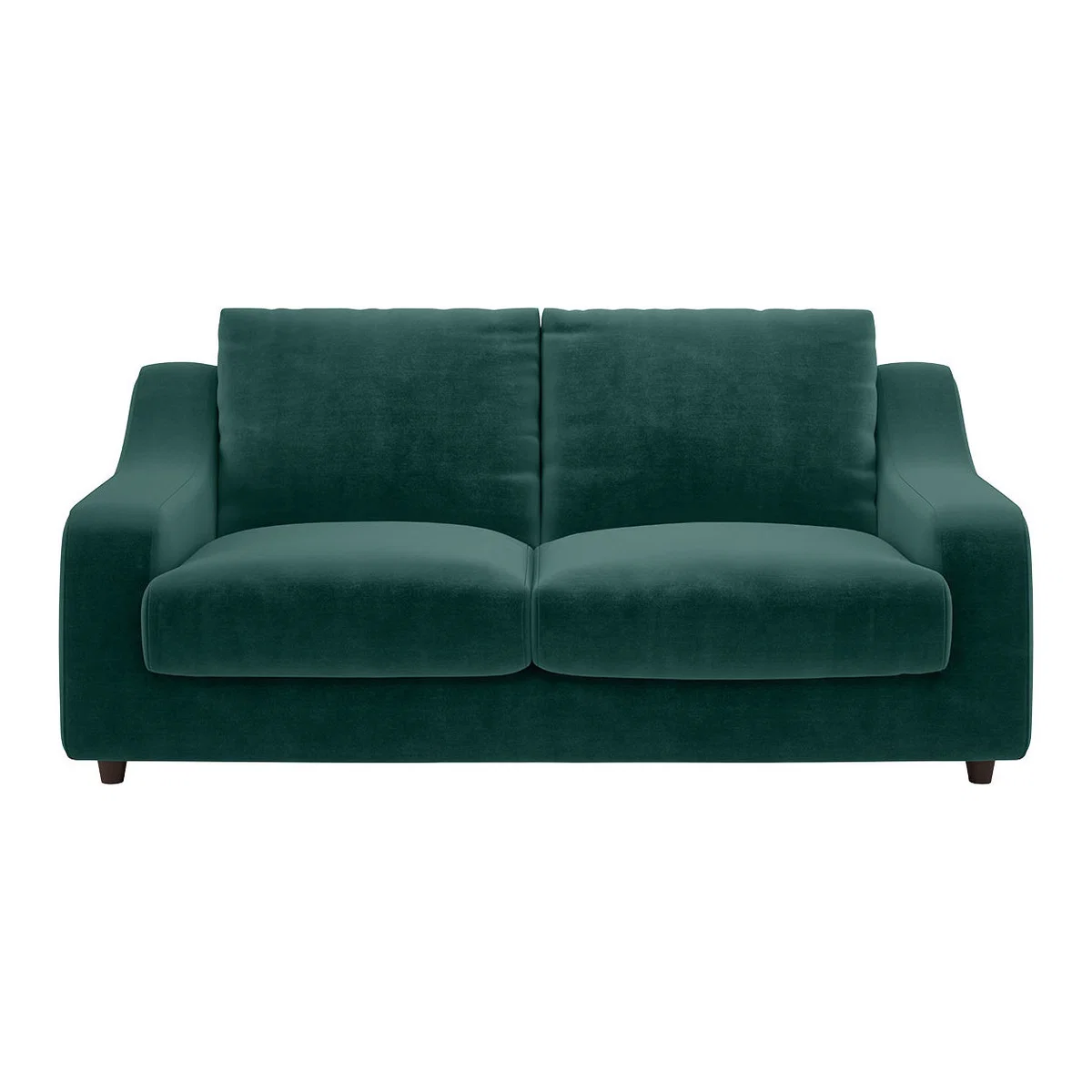 Slope Emerald Green Velvet 2 Seat Sofa, Green – image 1
