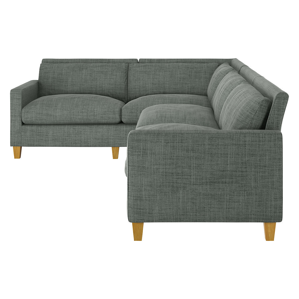 Chester Grey Italian Woven Right-Arm Corner Sofa, Oak Feet, Grey – image 3