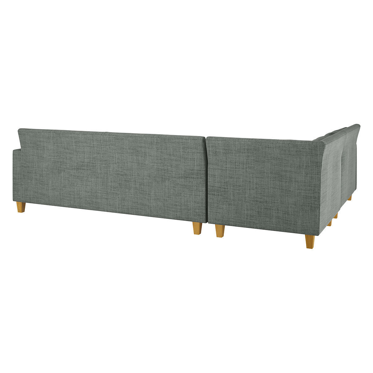 Chester Grey Italian Woven Right-Arm Corner Sofa, Oak Feet, Grey – image 5