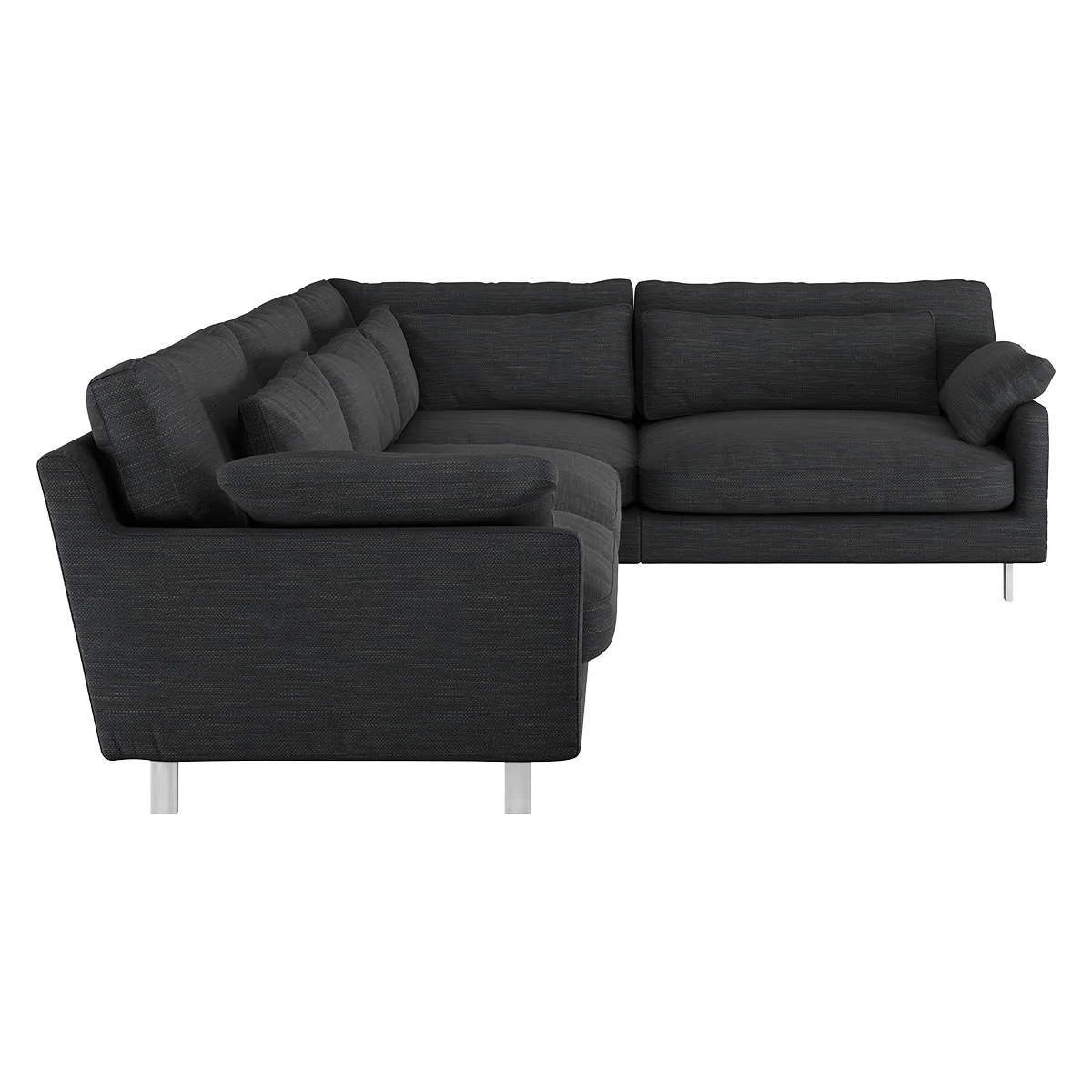 Cuscino Charcoal Grey Textured FaBric Left-Arm Corner Sofa, Charcoal – image 4