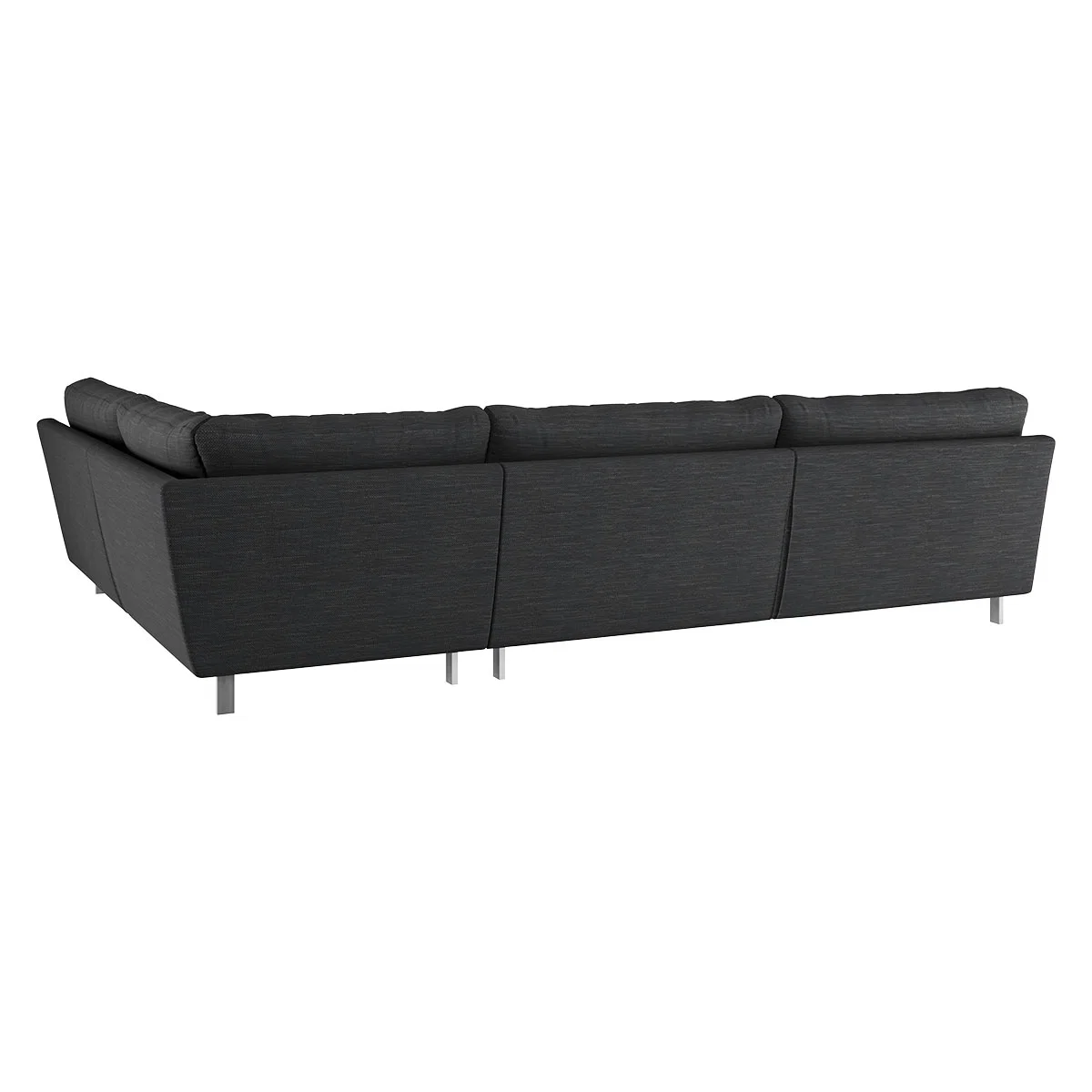 Cuscino Charcoal Grey Textured FaBric Left-Arm Corner Sofa, Charcoal – image 5