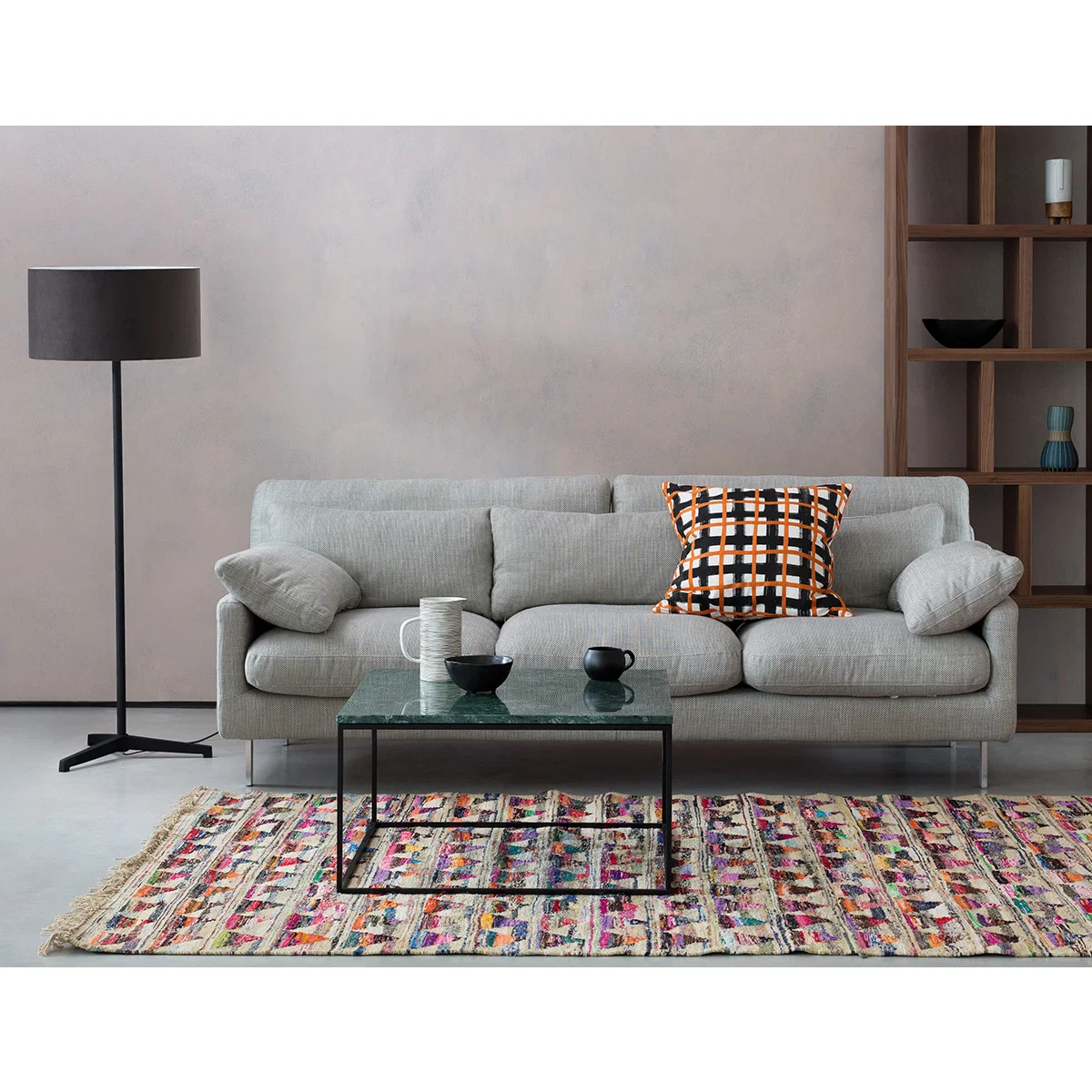 Cuscino Charcoal Grey Textured FaBric Left-Arm Corner Sofa, Charcoal – image 8