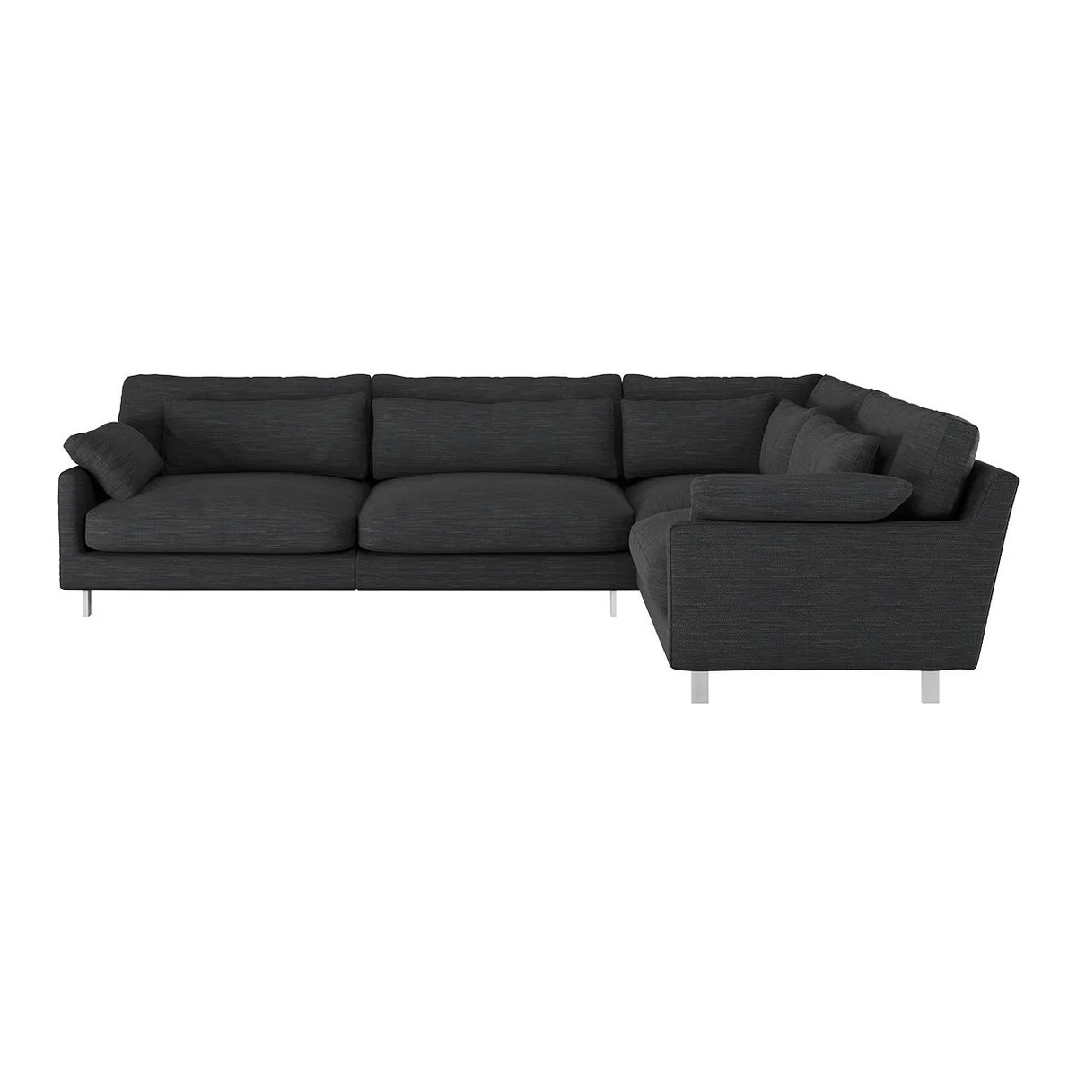 Cuscino Charcoal Grey Textured FaBric Left-Arm Corner Sofa, Charcoal – image 1