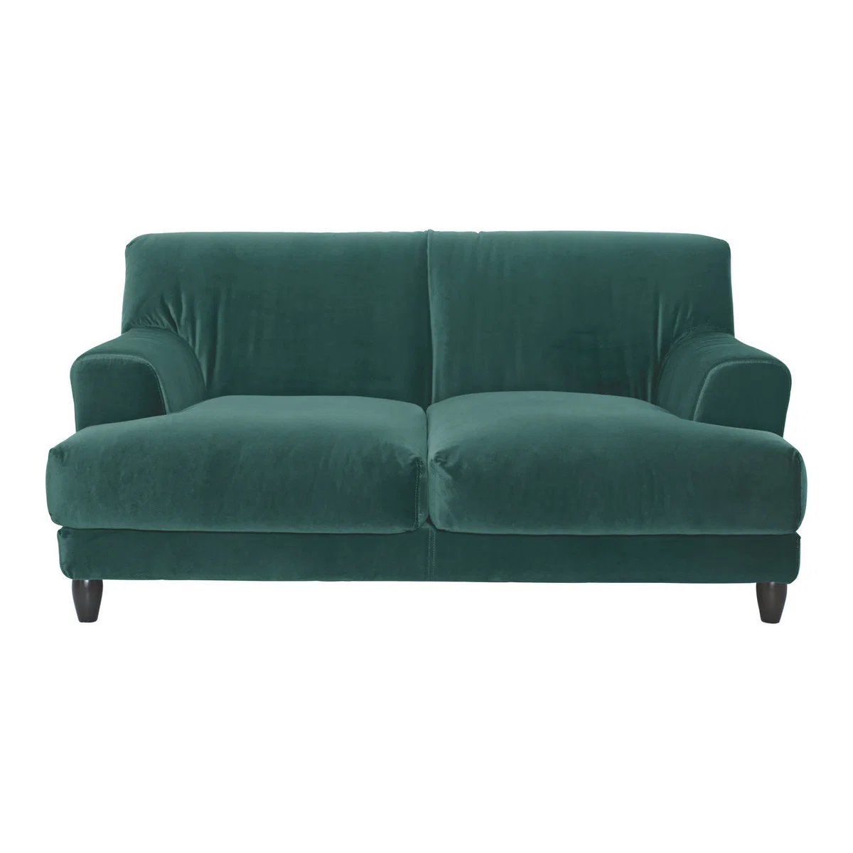 Askem Emerald Green Velvet 2 Seater Sofa, Green – image 1