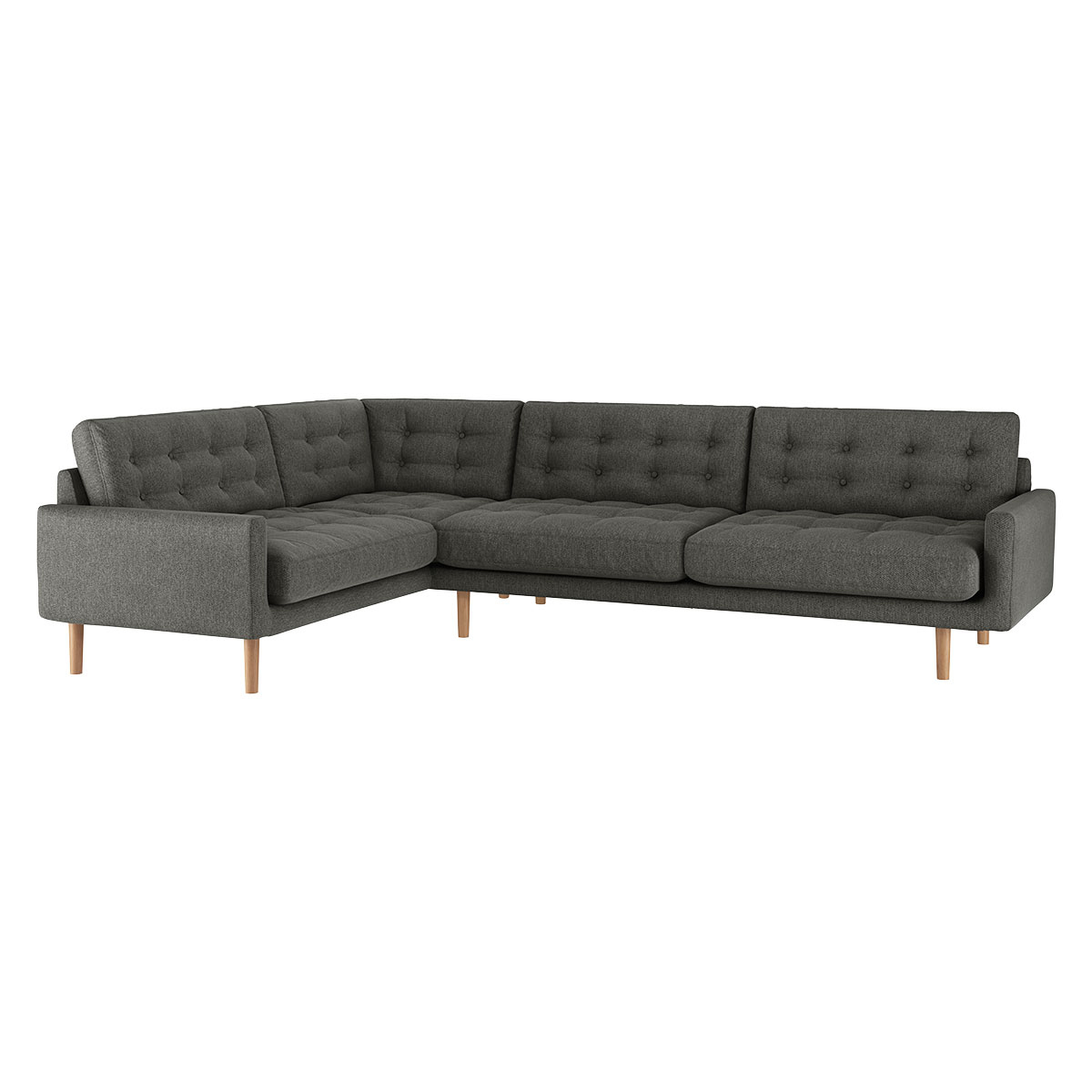 Fenner Charcoal Grey FaBric Right-Hand 4 Seater Corner Sofa, Charcoal – image 3