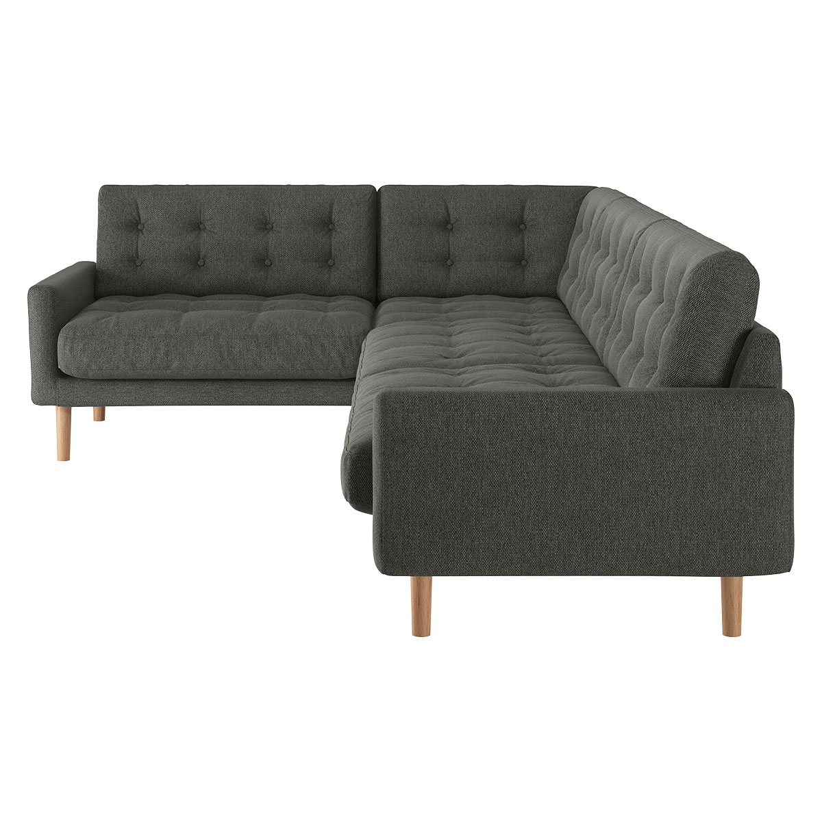 Fenner Charcoal Grey FaBric Right-Hand 4 Seater Corner Sofa, Charcoal – image 4