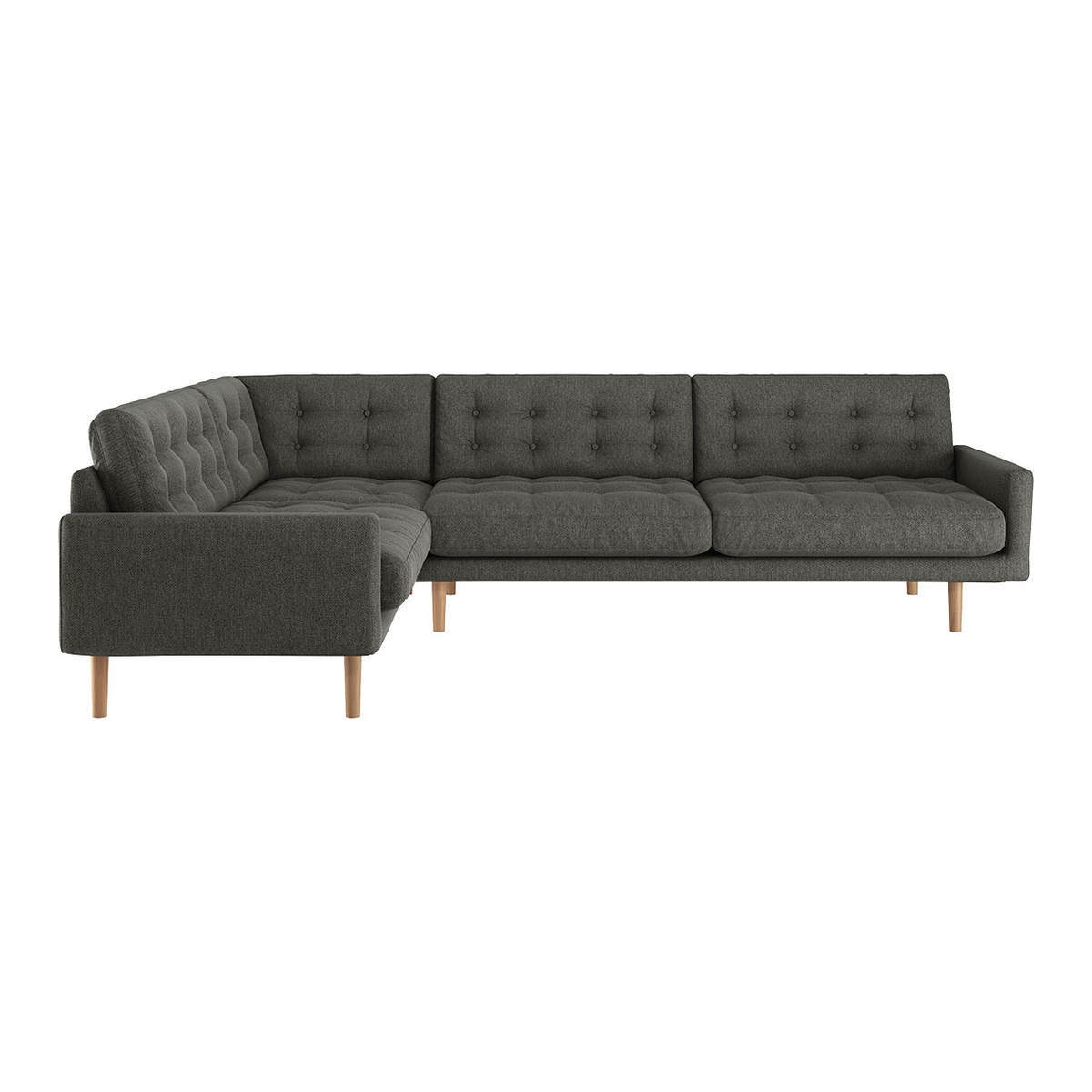 Fenner Charcoal Grey FaBric Right-Hand 4 Seater Corner Sofa, Charcoal – image 1