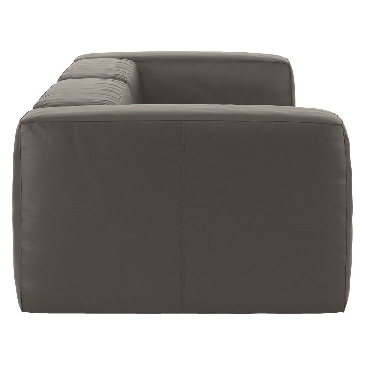 Opollo Grey Leather 4 Seater Sofa, Grey – image 3