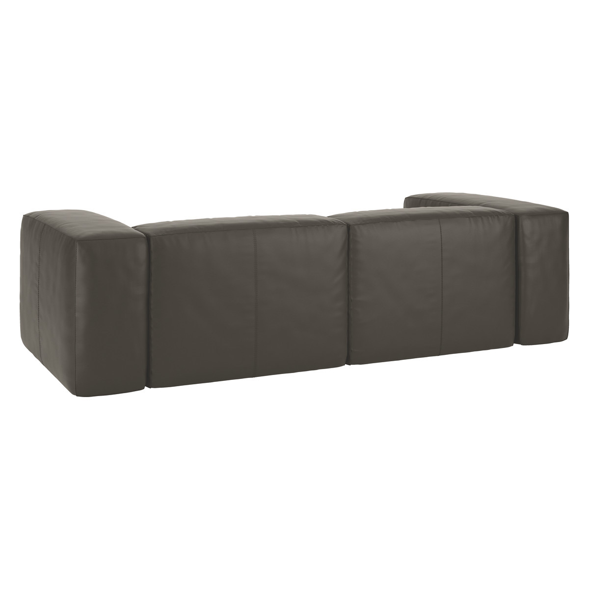 Opollo Grey Leather 4 Seater Sofa, Grey – image 4