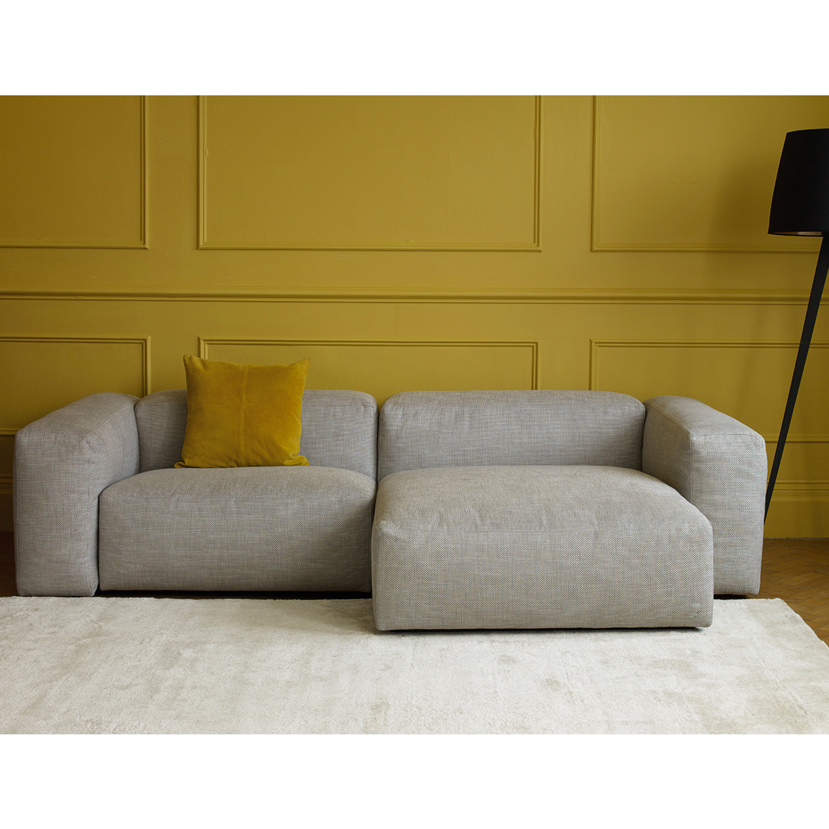 Opollo Grey Leather 4 Seater Sofa, Grey – image 5