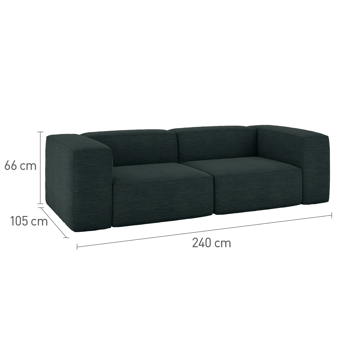 Opollo Grey Leather 4 Seater Sofa, Grey – image 6