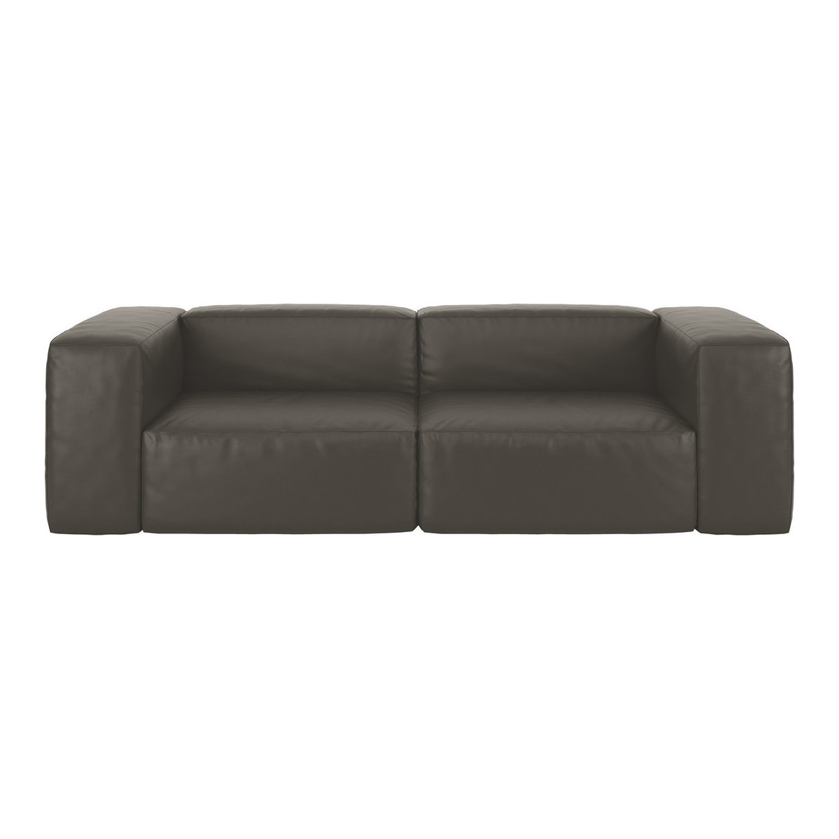 Opollo Grey Leather 4 Seater Sofa, Grey – image 1