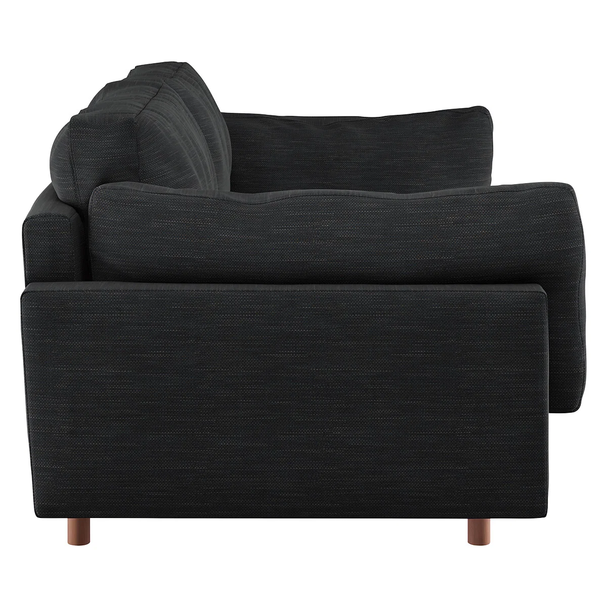Elkin Charcoal Grey Textured FaBric 3 Seat Sofa, Charcoal – image 4